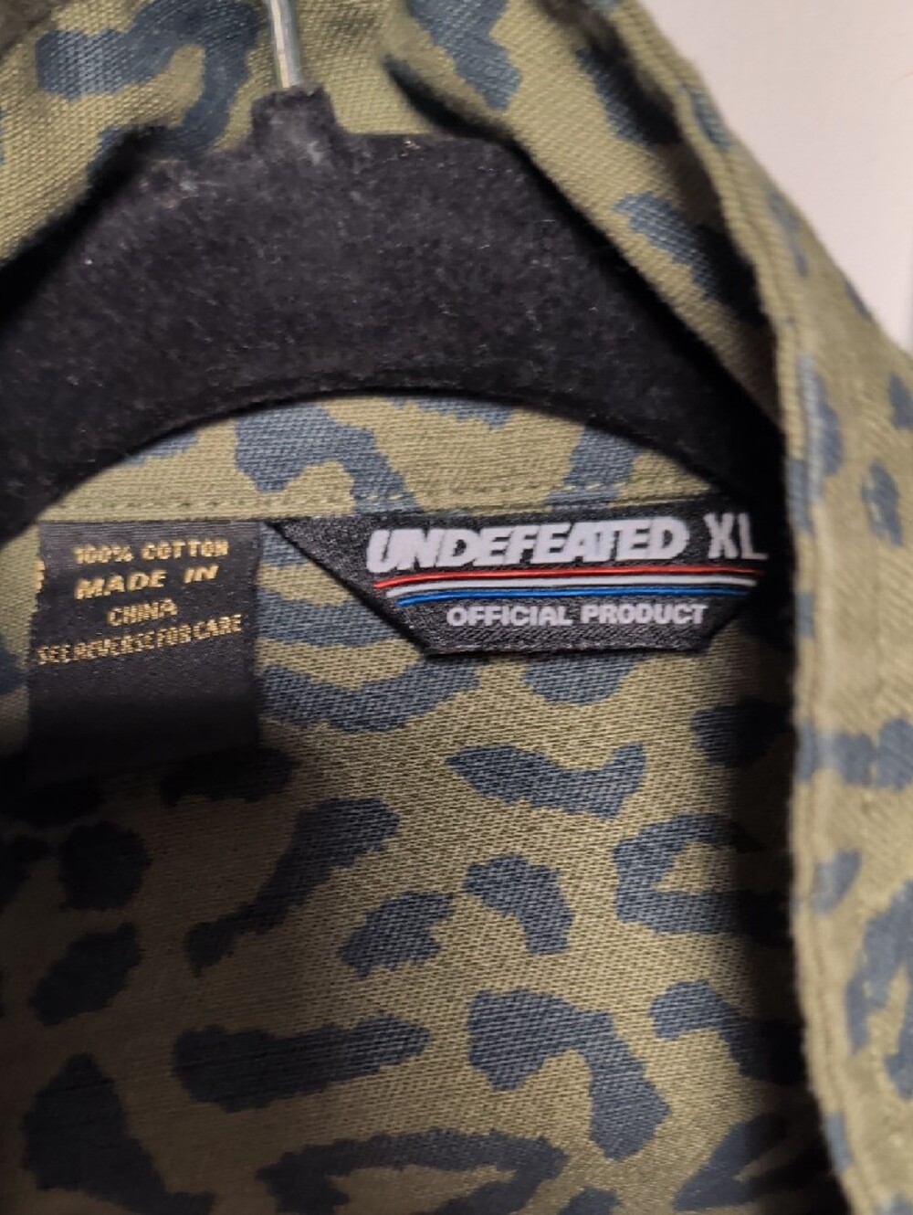 Undefeated Olive Green and Dark Charcoal Leopard Utility Shirt - Picture 2 of 4